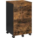 Casa si Gradina - Mobilier - Mese si birouri - Birouri - Dulap birou tip rollbox cu 2 sertare pentru documente A4, cu roti, stil industrial, 42x40x70 cm, maro rustic - Infinity.ro
