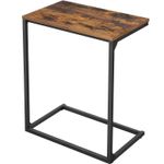 Casa si Gradina - Mobilier - Mese si birouri - Masute de cafea - Masa laterala pentru laptop sau servire masa, stil industrial, 55x35x66cm, maro rustic si negru - Infinity.ro
