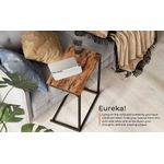 Casa si Gradina - Mobilier - Mese si birouri - Masute de cafea - Masa laterala pentru laptop sau servire masa, stil industrial, 55x35x66cm, maro rustic si negru - Infinity.ro