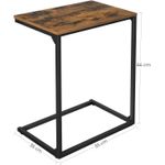 Casa si Gradina - Mobilier - Mese si birouri - Masute de cafea - Masa laterala pentru laptop sau servire masa, stil industrial, 55x35x66cm, maro rustic si negru - Infinity.ro