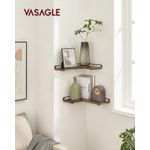 Casa si Gradina - Mobilier - Biblioteci si rafturi - Biblioteci - Set de 2 rafturi plutitoare de colt in forma de L, stil industrial, 40x29x14cm, maro rustic È™i negru - Infinity.ro