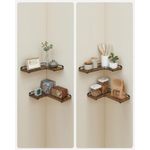 Casa si Gradina - Mobilier - Biblioteci si rafturi - Biblioteci - Set de 2 rafturi plutitoare de colt in forma de L, stil industrial, 40x29x14cm, maro rustic È™i negru - Infinity.ro