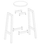 Casa si Gradina - Mobilier - Scaune si fotolii - Scaune - Set 2 scaune bar inalte, sezut rotund, cadru din otel, inaltime 65 cm, stil industrial, maro rustic si negru - Infinity.ro