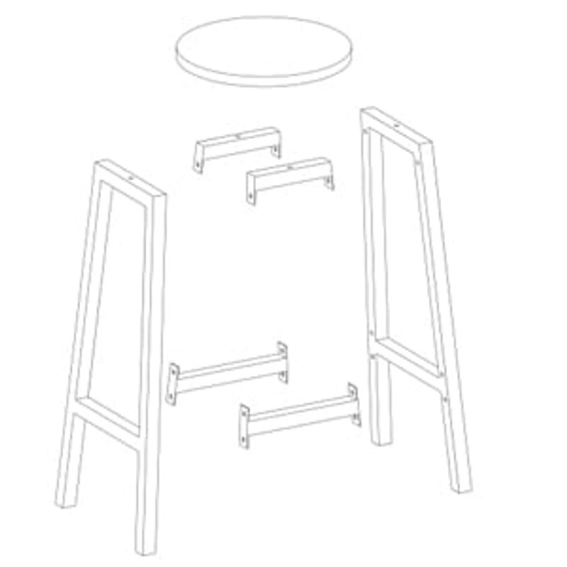 Casa si Gradina - Mobilier - Scaune si fotolii - Scaune - Set 2 scaune bar inalte, sezut rotund, cadru din otel, inaltime 65 cm, stil industrial, maro rustic si negru - Infinity.ro
