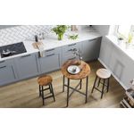 Casa si Gradina - Mobilier - Scaune si fotolii - Scaune - Set 2 scaune bar inalte, sezut rotund, cadru din otel, inaltime 65 cm, stil industrial, maro rustic si negru - Infinity.ro