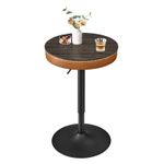 Casa si Gradina - Mobilier - Mese si birouri - Mese living - Masa de bar maro caramel, 59x59x(83-105) cm a€“ inaltime reglabila, compartiment de depozitare - Infinity.ro