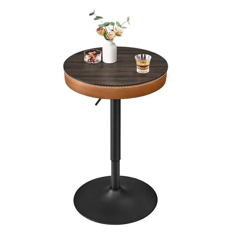 Casa si Gradina - Mobilier - Mese si birouri - Mese living - Masa de bar maro caramel, 59x59x(83-105) cm a€“ inaltime reglabila, compartiment de depozitare - Infinity.ro