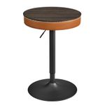 Casa si Gradina - Mobilier - Mese si birouri - Mese living - Masa de bar maro caramel, 59x59x(83-105) cm a€“ inaltime reglabila, compartiment de depozitare - Infinity.ro