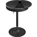 Casa si Gradina - Mobilier - Mese si birouri - Mese living - Masa de bar neagra, 59x59x(83-105) cm a€“ inaltime reglabila, compartiment de depozitare - Infinity.ro
