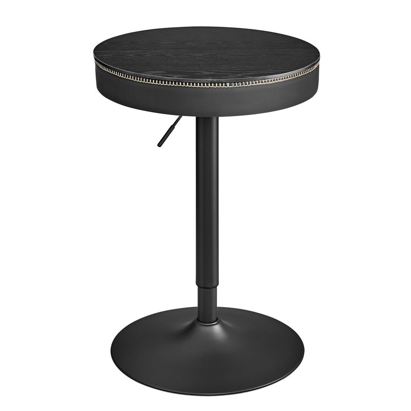 Casa si Gradina - Mobilier - Mese si birouri - Mese living - Masa de bar neagra, 59x59x(83-105) cm a€“ inaltime reglabila, compartiment de depozitare - Infinity.ro