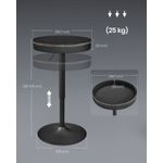 Casa si Gradina - Mobilier - Mese si birouri - Mese living - Masa de bar neagra, 59x59x(83-105) cm a€“ inaltime reglabila, compartiment de depozitare - Infinity.ro
