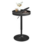 Casa si Gradina - Mobilier - Mese si birouri - Mese living - Masa de bar neagra, 59x59x(83-105) cm a€“ inaltime reglabila, compartiment de depozitare - Infinity.ro