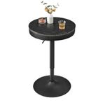 Casa si Gradina - Mobilier - Mese si birouri - Mese living - Masa de bar neagra, 59x59x(83-105) cm a€“ inaltime reglabila, compartiment de depozitare - Infinity.ro