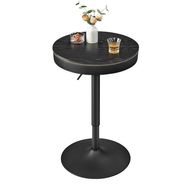 Casa si Gradina - Mobilier - Mese si birouri - Mese living - Masa de bar neagra, 59x59x(83-105) cm a€“ inaltime reglabila, compartiment de depozitare - Infinity.ro