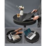 Casa si Gradina - Mobilier - Mese si birouri - Mese living - Masa de bar neagra, 59x59x(83-105) cm a€“ inaltime reglabila, compartiment de depozitare - Infinity.ro