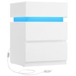 Casa si Gradina - Mobilier - Comode si corpuri - Noptiere - Noptiera din MDF cu iluminare LED, culori si intensitate reglabile, 35x40x55cm, alb - Infinity.ro