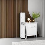 Casa si Gradina - Mobilier - Mobilier baie - Corpuri baie - Dulap de depozitare de baie inalt tip coloana, cu usi si sertar, 32x30x170 cm, alb - Infinity.ro