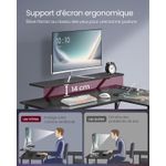 Casa si Gradina - Mobilier - Mese si birouri - Birouri - Birou in forma de L, suport monitor, raft si 2 sertare, 4 prize si 2 USB, 120x150x76 cm, negru - Infinity.ro