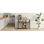 Casa si Gradina - Mobilier - Mobilier baie - Corpuri baie - Comoda pentru living sau bucatarie, cu 2 usi glisante, rafturi reglabile, stil rustic, 33x100x80 cm, maro natur - Infinity.ro