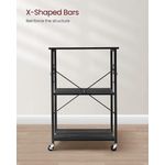 Casa si Gradina - Mobilier - Biblioteci si rafturi - Biblioteci - Raft de bucatarie pe roti, carucior de servire cu 3 rafturi, cadru metalic, 40x60x89 cm, design industrial, negru - Infinity.ro