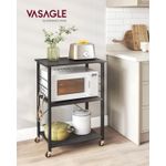 Casa si Gradina - Mobilier - Biblioteci si rafturi - Biblioteci - Raft de bucatarie pe roti, carucior de servire cu 3 rafturi, cadru metalic, 40x60x89 cm, design industrial, negru - Infinity.ro