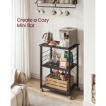 Casa si Gradina - Mobilier - Biblioteci si rafturi - Biblioteci - Raft de bucatarie pe roti, carucior de servire cu 3 rafturi, cadru metalic, 40x60x89 cm, design industrial, negru - Infinity.ro