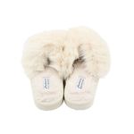 Fashion, accesorii si bijuterii - Femei - Incaltaminte femei - Slapi si papuci femei - Papuci de casa pufosi dama Antonio, crem, confort premium, poliester + talpa EVA, 38-39 EU - Infinity.ro