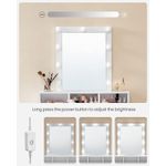 Casa si Gradina - Mobilier - Comode si corpuri - Masute de toaleta - VASAGLE Masa de toaleta cu oglinda si becuri, cu 2 sertare si 3 compartimente deschise, 40x80x145cm, modern, alb - Infinity.ro