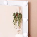 Casa si Gradina - Mobilier - Comode si corpuri - Masute de toaleta - VASAGLE Masa de toaleta cu oglinda si becuri, cu 2 sertare si 3 compartimente deschise, 40x80x145cm, modern, alb - Infinity.ro