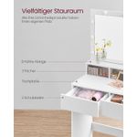 Casa si Gradina - Mobilier - Comode si corpuri - Masute de toaleta - Masa de toaleta cu oglinda, iluminare LED, 2 sertare si 3 compartimente deschise, 80x40x140cm, modern, alb - Infinity.ro