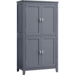 Casa si Gradina - Mobilier - Mobilier baie - Corpuri baie - Dulap de baie, din MDF, cu 2 compartimente si 4 usi, rafturi reglabile, 30x60x110cm, gri inchis - Infinity.ro