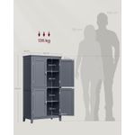 Casa si Gradina - Mobilier - Mobilier baie - Corpuri baie - Dulap de baie, din MDF, cu 2 compartimente si 4 usi, rafturi reglabile, 30x60x110cm, gri inchis - Infinity.ro