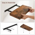 Casa si Gradina - Mobilier - Biblioteci si rafturi - Biblioteci - Raft de perete suspendat plutitor, MDF, sistem montare inclus, 60x20x4cm, vintage maro - Infinity.ro