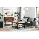 Casa si Gradina - Mobilier - Mese si birouri - Masute de cafea - Masa de cafea patrata, cadru otel si polita de depozitare, stil industrial, 80x80x45cm, maro rustic si negru - Infinity.ro