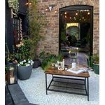 Casa si Gradina - Mobilier - Mese si birouri - Masute de cafea - Masa de cafea patrata, cadru otel si polita de depozitare, stil industrial, 80x80x45cm, maro rustic si negru - Infinity.ro