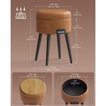 Casa si Gradina - Mobilier - Scaune si fotolii - Tabureti - Taburet cu spatiu de depozitare, tapitat PU, cu 2 fete, diametru 32 cm, maro - Infinity.ro