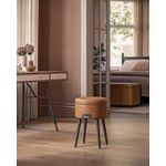 Casa si Gradina - Mobilier - Scaune si fotolii - Tabureti - Taburet cu spatiu de depozitare, tapitat PU, cu 2 fete, diametru 32 cm, maro - Infinity.ro