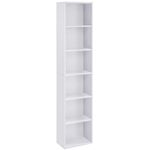 Casa si Gradina - Mobilier - Biblioteci si rafturi - Biblioteci - Biblioteca verticala 40x24x179 cm, 6 rafturi din care 4 reglabile, PAL alb mat - Infinity.ro