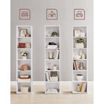 Casa si Gradina - Mobilier - Biblioteci si rafturi - Biblioteci - Biblioteca verticala 40x24x179 cm, 6 rafturi din care 4 reglabile, PAL alb mat - Infinity.ro