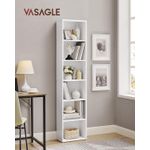 Casa si Gradina - Mobilier - Biblioteci si rafturi - Biblioteci - Biblioteca verticala 40x24x179 cm, 6 rafturi din care 4 reglabile, PAL alb mat - Infinity.ro