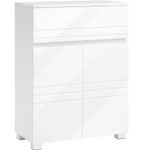 Casa si Gradina - Mobilier - Mobilier baie - Corpuri baie - Dulap de depozitare de podea pentru baie, cu sertar si usa dubla, polita reglabila, 60x30x80cm, alb - Infinity.ro