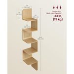 Casa si Gradina - Mobilier - Biblioteci si rafturi - Biblioteci - Raft de colt plutitor pe 5 niveluri, stil boho, 20x20x126 cm, bej - Infinity.ro