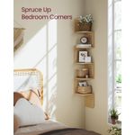 Casa si Gradina - Mobilier - Biblioteci si rafturi - Biblioteci - Raft de colt plutitor pe 5 niveluri, stil boho, 20x20x126 cm, bej - Infinity.ro