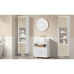 Casa si Gradina - Mobilier - Mobilier baie - Corpuri baie - Dulap baie cu montare pe podea sau perete, 7 compartimente, 30x40x160 cm, alb bej - Infinity.ro