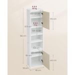 Casa si Gradina - Mobilier - Mobilier baie - Corpuri baie - Dulap baie cu montare pe podea sau perete, 7 compartimente, 30x40x160 cm, alb bej - Infinity.ro