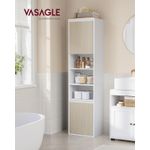 Casa si Gradina - Mobilier - Mobilier baie - Corpuri baie - Dulap baie cu montare pe podea sau perete, 7 compartimente, 30x40x160 cm, alb bej - Infinity.ro