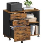 Casa si Gradina - Mobilier - Mese si birouri - Birouri - Dulap mobil tip rollbox pentru birouri, sertar cu sina suport dosare, stil industrial, 40x80x66 cm, maro rustic - Infinity.ro