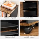 Casa si Gradina - Mobilier - Mese si birouri - Birouri - Dulap mobil tip rollbox pentru birouri, sertar cu sina suport dosare, stil industrial, 40x80x66 cm, maro rustic - Infinity.ro