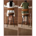 Casa si Gradina - Mobilier - Scaune si fotolii - Scaune - set 2 scaune de bar rotative 360A°, cu spatar, inaltime 101 cm, piele sintetica, cadru otel, stil modern, maro - Infinity.ro