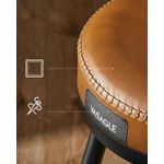 Casa si Gradina - Mobilier - Scaune si fotolii - Scaune - set 2 scaune de bar rotative 360A°, cu spatar, inaltime 101 cm, piele sintetica, cadru otel, stil modern, maro - Infinity.ro